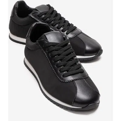 Forever & Always Shoes Unica Leather Sport Sneaker In Black