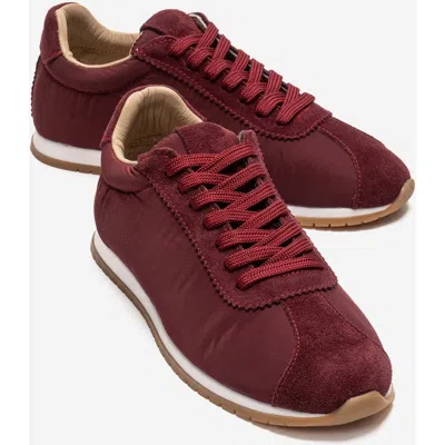 Forever & Always Shoes Unica Leather Sport Sneaker In Burgundy