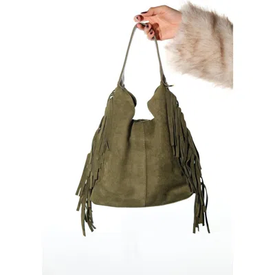 Forever & Always Shoes Vals Leather Shoulder Bag In Green