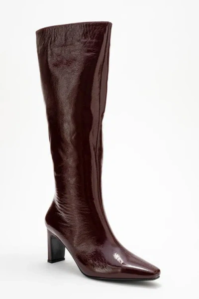 Forever & Always Shoes Velencia Leather Knee High Boot In Brown