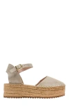 Forever & Always Shoes Viba Leather Esprarille Platform Wedge Sandals In Beige Suede Leather