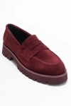 Forever & Always Shoes Vionel Leather Loafer In Red