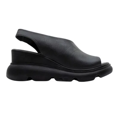 Forever & Always Shoes Women's Agusto Black Leather Platform Sandal