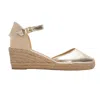 Forever & Always Shoes Women's Aldea Gold Leather Platform Espadrille In Gold
