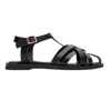 Forever & Always Shoes Andres Leather Sandal In Black