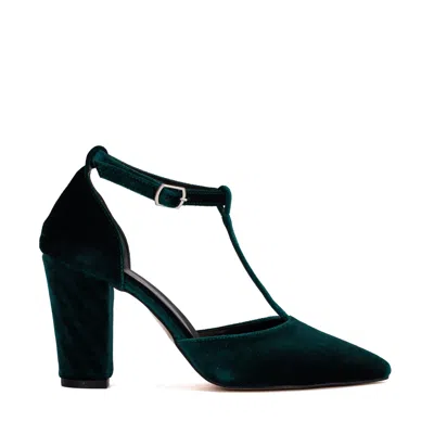 Forever & Always Shoes Women's Angelique - Emerald Green Velvet Heels