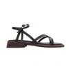 Forever & Always Shoes Antas Strappy Leather Flat Sandals In Brown