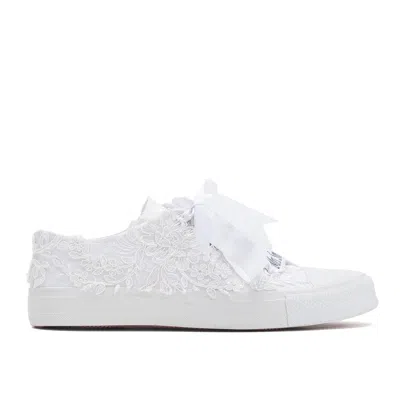Forever & Always Shoes Women's Belle - White Low Wedding Trainers