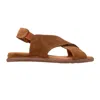 Forever & Always Shoes Broods Elastic Leather Slip On Sandals In Brown