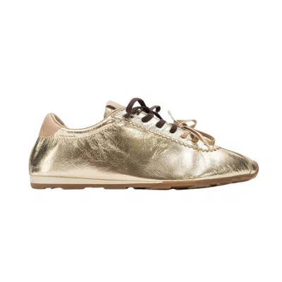 FOREVER & ALWAYS SHOES WOMEN'S CREA GOLD LEATHER SNEAKERS