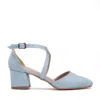 Forever & Always Shoes Women's Dolly - Baby Blue Suede Heels