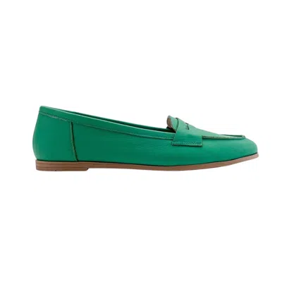 Forever & Always Shoes Women's Dorothy Green Leather Loafers