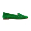 Forever & Always Shoes Dorothy Leather Loafer In Green