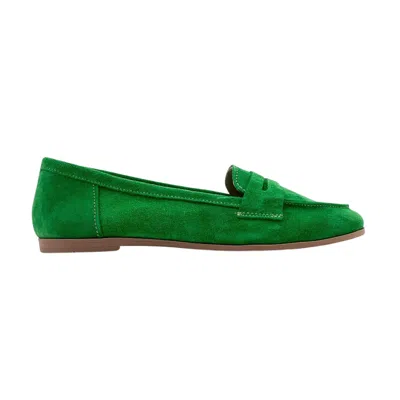 FOREVER & ALWAYS SHOES WOMEN'S DOROTHY GREEN SUEDE LEATHER LOAFERS