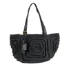 Forever & Always Shoes Women's Giorgia - Black Woven Shoulder Bag With Leather Straps