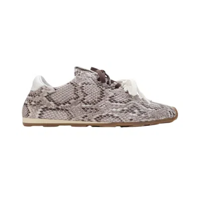 Forever & Always Shoes Women's Grey Crea Gray Croco Leather Sneakers