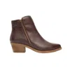 Forever & Always Shoes Women's Jayer Brown Leather Double Zip Block Heel Boot In Brown