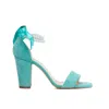 Forever & Always Shoes Women's Melissa - Aqua Blue Suede Sandals With Pearls
