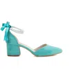 Forever & Always Shoes Women's Miranda - Aqua Blue Bridal Shoes With Pearls