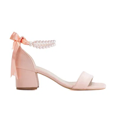 Forever & Always Shoes Women's Neutrals Illy - Coral Suede Sandals With Pearls In Coral Pink