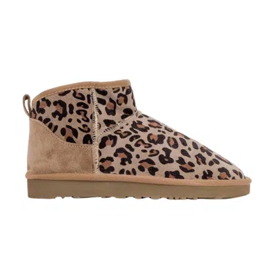 FOREVER & ALWAYS SHOES WOMEN'S NEUTRALS ZAZ BEIGE LEOPARD LEATHER BOOT