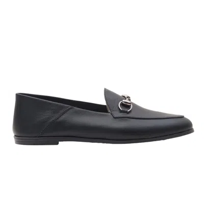 Forever & Always Shoes Women's Penny - Black Leather Horsebit Loafers