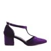 Forever & Always Shoes Women's Pink / Purple Anicette - Purple Velvet Heels In Pink/purple
