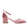Forever & Always Shoes Women's Pink / Purple Marcelle - Rose Velvet Low Heels In Royal Rose Velvet