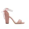 Forever & Always Shoes Women's Pink / Purple Melissa - Dusty Pink Suede Sandals With Pearls
