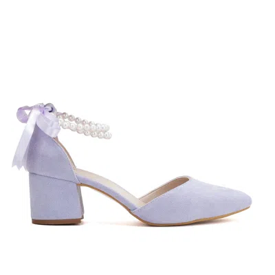 Forever & Always Shoes Women's Pink / Purple Miranda - Lilac Bridal Shoes With Pearls