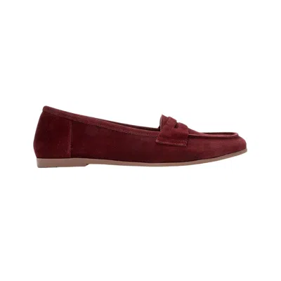 Forever & Always Shoes Women's Red Dorothy Burgundy Suede Leather Loafers