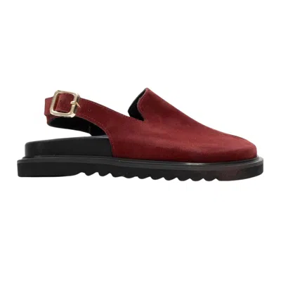 Forever & Always Shoes Women's Red Laby Burgundy Suede Leather Clogs