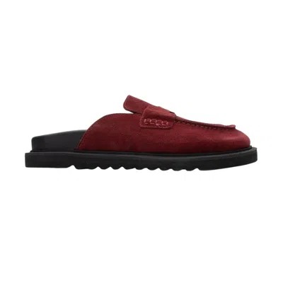 FOREVER & ALWAYS SHOES WOMEN'S RED LAVEN SUEDE BURGUNDY LEATHER CLOGS