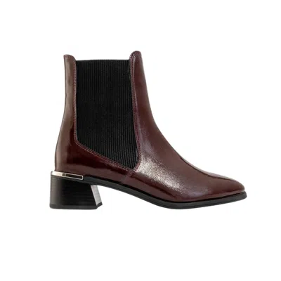 Forever & Always Shoes Women's Red Neiva Burgundy Patent Leather Chelsea Boot