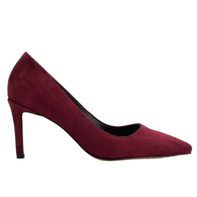 FOREVER & ALWAYS SHOES WOMEN'S RED PERLA - BURGUNDY SUEDE POINTED TOE STILETTO PUMP