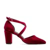 Forever & Always Shoes Women's Red Sina - Burgundy Velvet High Heels
