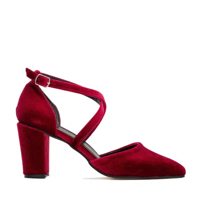 Forever & Always Shoes Women's Red Sina - Burgundy Velvet High Heels