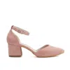 Forever & Always Shoes Marcelle Low Block Heel Pumps In Gold