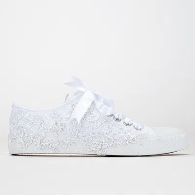 Forever & Always Shoes Women's Shelby White Low Wedding Sneakers