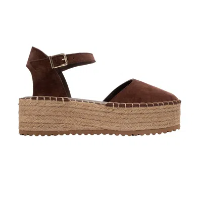 Forever & Always Shoes Women's Viba Brown Suede Leather Espadrilles