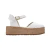 Forever & Always Shoes Women's Viba White Leather Espadrilles In White