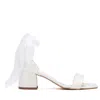 Forever & Always Shoes Women's White Artemis - Ivory Block Heels With Ribbon In White