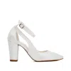 Forever & Always Shoes Women's White Colette - Ivory Bridal Block Heels