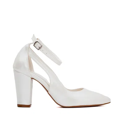 Forever & Always Shoes Women's White Colette - Ivory Bridal Block Heels