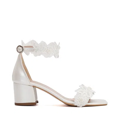 Forever & Always Shoes Women's White Dana - Ivory Lace Bridal Sandals
