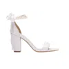 Forever & Always Shoes Women's White Dina Ivory Bridal Leather Sandals With Pearls In White