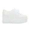Forever & Always Shoes Florette Lace Bridal Platform Sneakers In White
