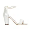 Forever & Always Shoes Helene Lace Bridal Heeled Sandals With Pearls In White