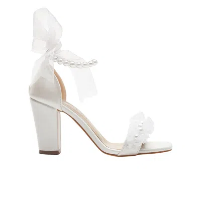 Forever & Always Shoes Women's White Krystal Ivory Lace Bridal Sandals With Pearls