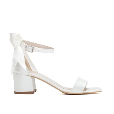 Forever & Always Shoes Women's White Rochelle - Ivory Bridal Sandals With Ribbon